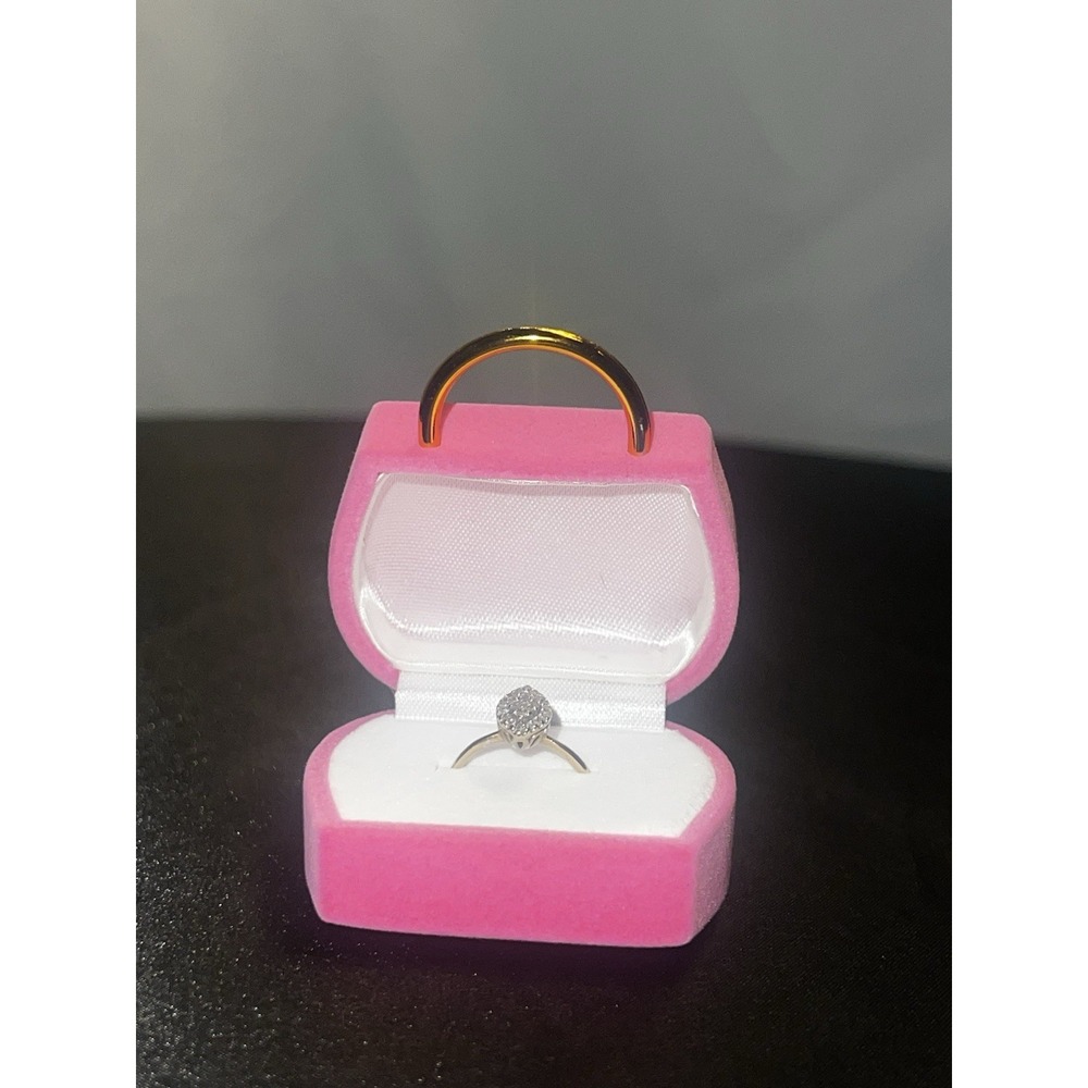 Vintage Hot Pink Velvet Purse Ring Box - Picture 7 of 10